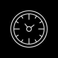 reloj hora línea invertido icono vector