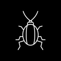 icono de línea de cucaracha invertida vector