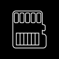 Memory Card Line Inverted Icon vector