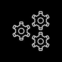 Gears Line Inverted Icon vector