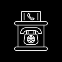 Telephone Booth Line Inverted Icon vector