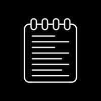 Note Pad Line Inverted Icon vector