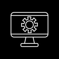 Monitor Screen Line Inverted Icon vector