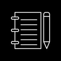 Notebook Line Inverted Icon vector