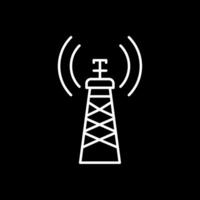 Signal Tower Line Inverted Icon vector