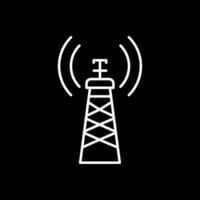 Signal Tower Line Inverted Icon vector