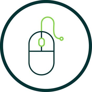 Computer Mouse Line Circle Icon vector