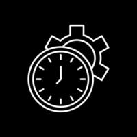 icono invertido de la línea de gestión del tiempo vector