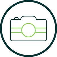 Hand Camera Line Circle Icon vector