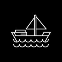 Dinghy Line Inverted Icon vector