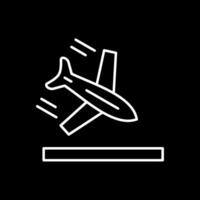 Plane Line Inverted Icon vector