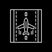 Landing Airplane Line Inverted Icon vector