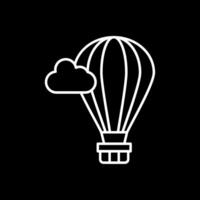 icono de línea invertida de globo de aire caliente vector