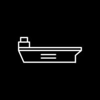 Aircraft Carrier Line Inverted Icon vector