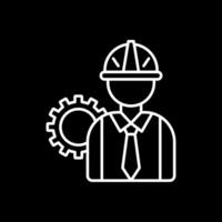 Engineer Line Inverted Icon vector