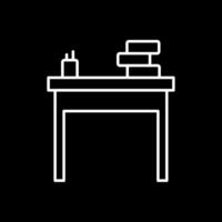 School Desk Line Inverted Icon vector