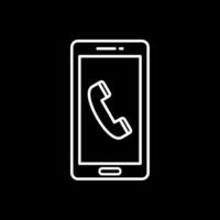 Phone Call Line Inverted Icon vector