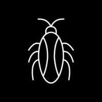 icono de línea de cucaracha invertida vector