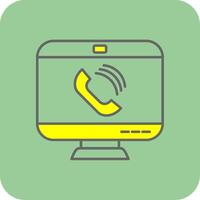 Call Filled Yellow Icon vector