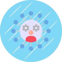 Social Network Flat Blue Circle Icon vector