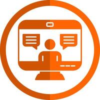 Online Chat Glyph Orange Circle Icon vector