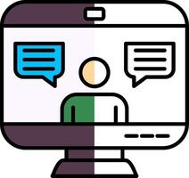 Online Chat Filled Half Cut Icon vector