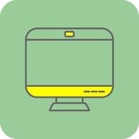 Monitor Filled Yellow Icon vector