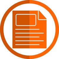 File Glyph Orange Circle Icon vector