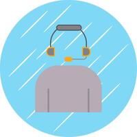 Headset Flat Blue Circle Icon vector