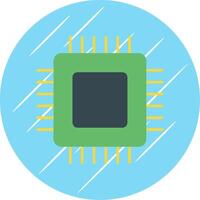 Circuit Board Flat Blue Circle Icon vector