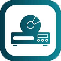 Dvd Player Glyph Gradient Round Corner Icon vector