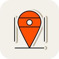 Location Line Filled White Shadow Icon vector