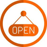 Open Glyph Orange Circle Icon vector