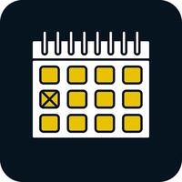 Calendar Date Glyph Two Color Icon vector