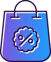 Shopping Bag Gradient Filled Icon vector