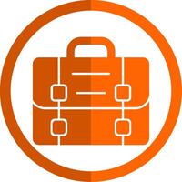 Briefcase Glyph Orange Circle Icon vector