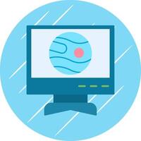 Live Stream Flat Blue Circle Icon vector