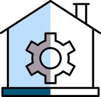 Smart Home Filled Half Cut Icon vector