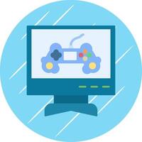 Space Gaming Flat Blue Circle Icon vector