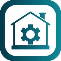 Smart Home Glyph Gradient Round Corner Icon vector