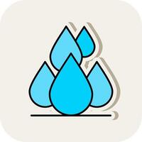 Water Drops Line Filled White Shadow Icon vector