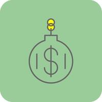 Debt Filled Yellow Icon vector