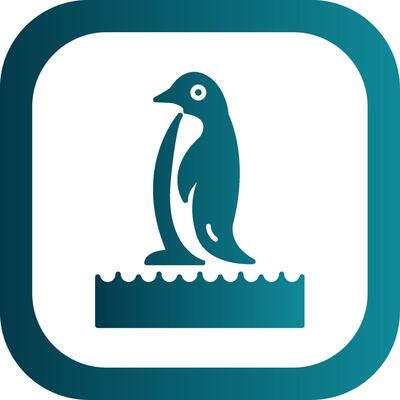 Penguin Glyph Gradient Round Corner Icon
