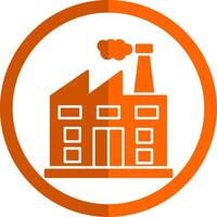 Factory Glyph Orange Circle Icon vector