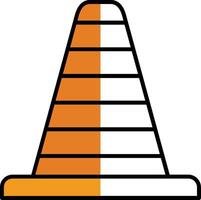 Traffic Cone Filled Half Cut Icon vector