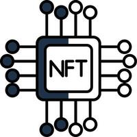 nft lleno medio cortar icono vector