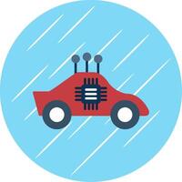 Autonomous Car Flat Blue Circle Icon vector