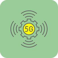 5G Filled Yellow Icon vector