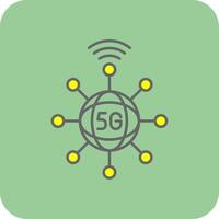 Connection Filled Yellow Icon vector