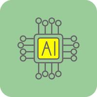 AI Filled Yellow Icon vector
